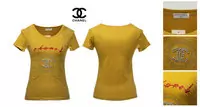 femmes chanel t-shirt populaire coton 2013 paris chanel jaune